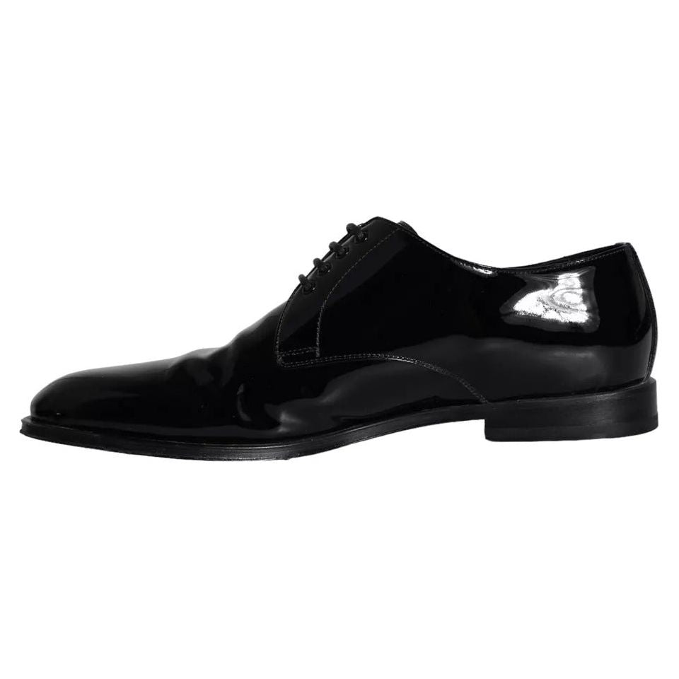 Dolce & Gabbana Black Calfskin Leather Derby Men Dress Shoes Dolce & Gabbana