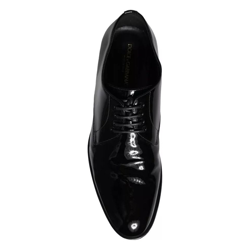 Dolce & Gabbana Black Calfskin Leather Derby Men Dress Shoes Dolce & Gabbana