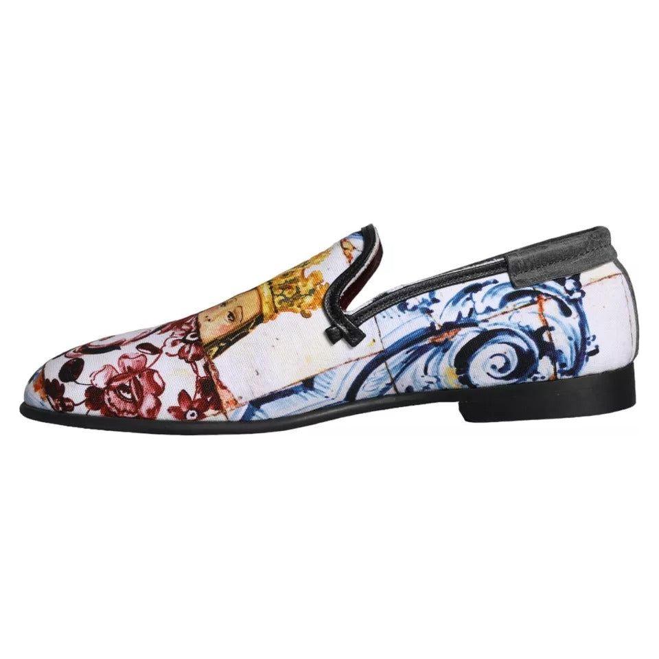 Dolce & Gabbana Multicolor Madonna Majolica Amalfi Men Loafers Shoes Dolce & Gabbana