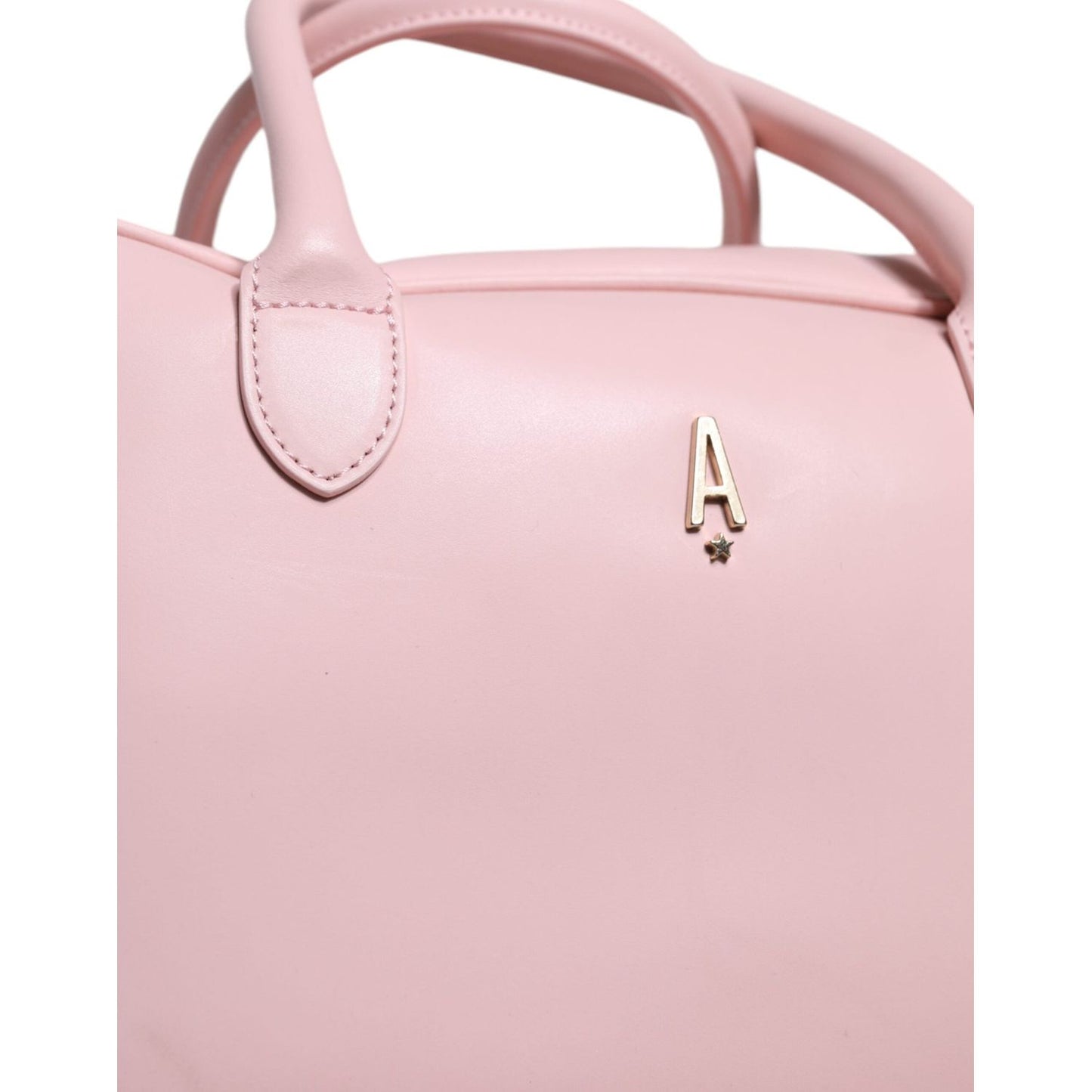 Aniye By Pink Leather Logo Top Handle Duffel Handbag Women Bag Aniye By