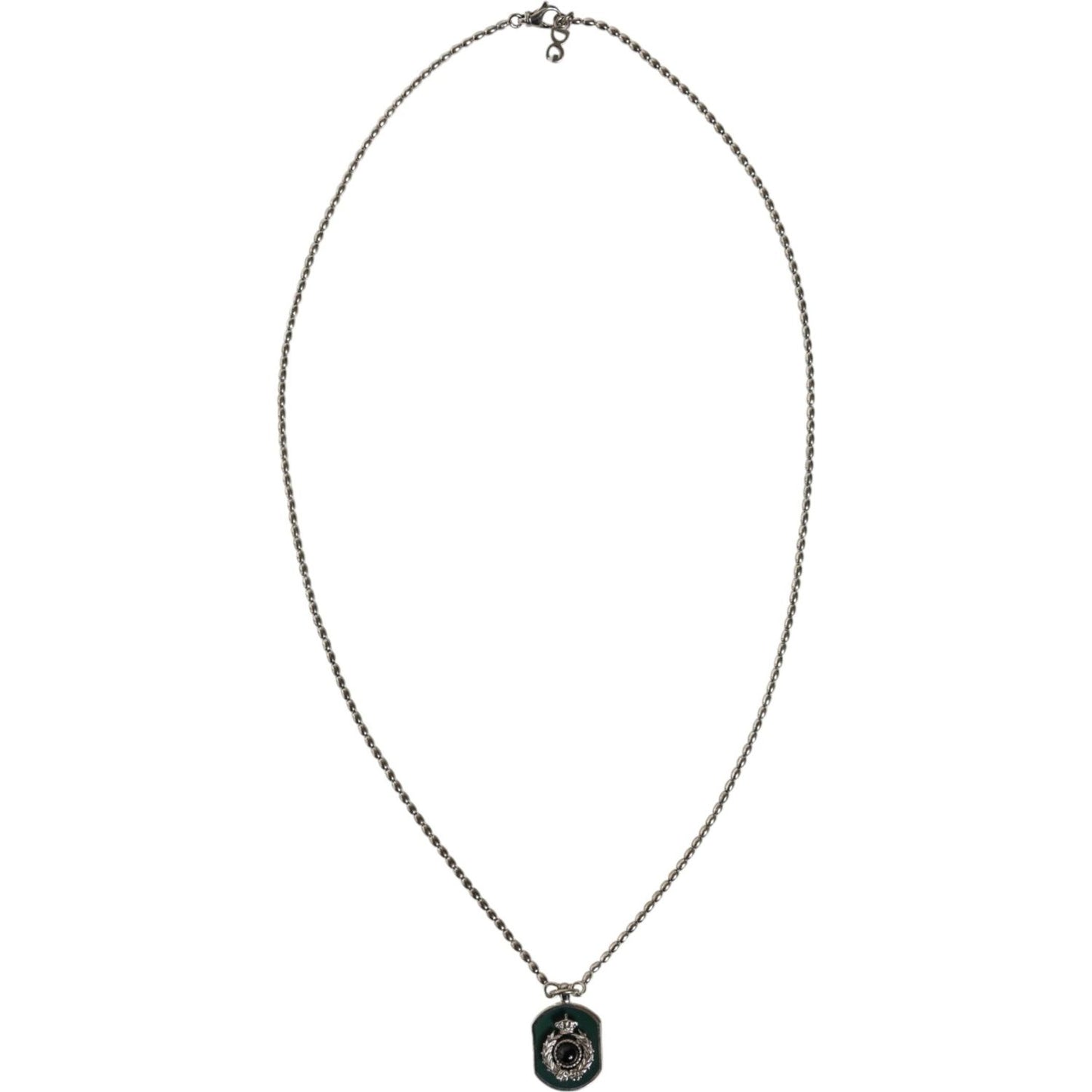 Dolce & Gabbana Sterling Silver 925 Chain Bar Gem Pendant Logo Necklace Dolce & Gabbana