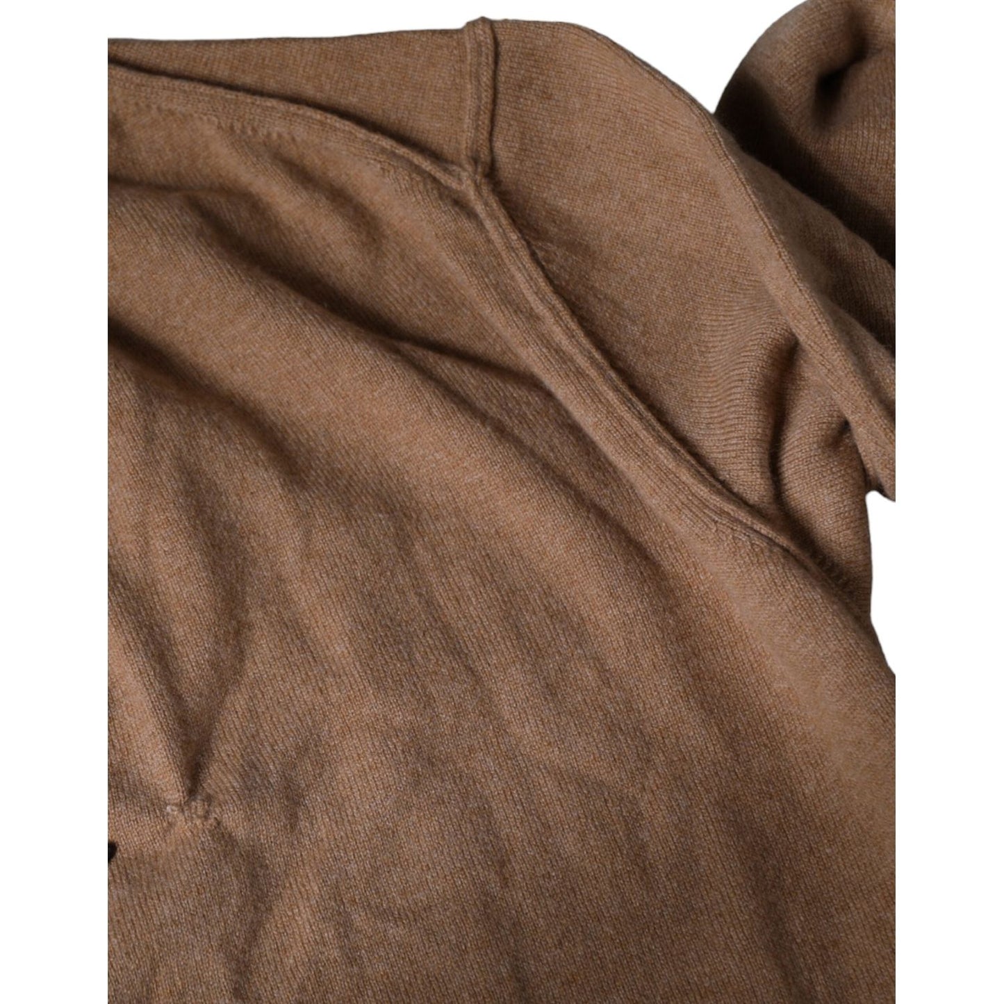 Dolce & Gabbana Brown Cashmere Knit V-neck Pullover Sweater Dolce & Gabbana