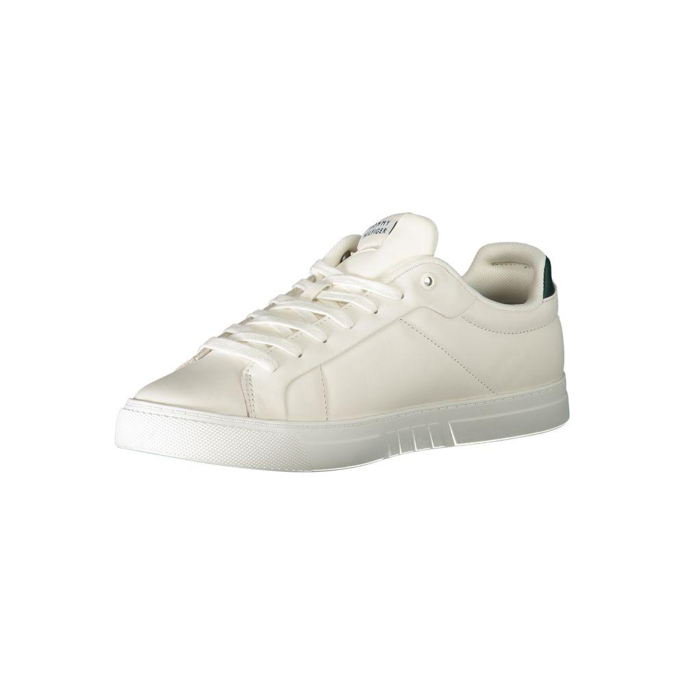 Tommy Hilfiger White Leather Men Sneaker Tommy Hilfiger