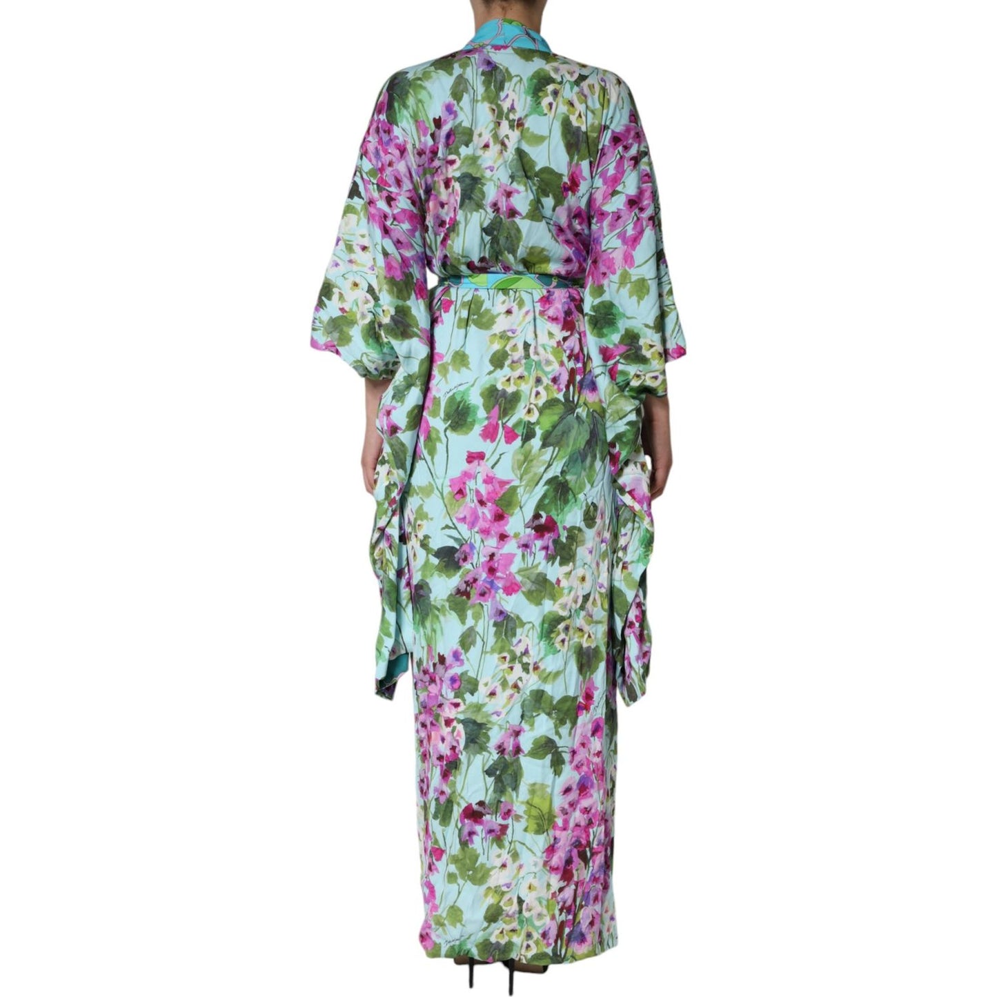 Dolce & Gabbana Multicolor Floral Silk Stretch Wrap Dress Dolce & Gabbana