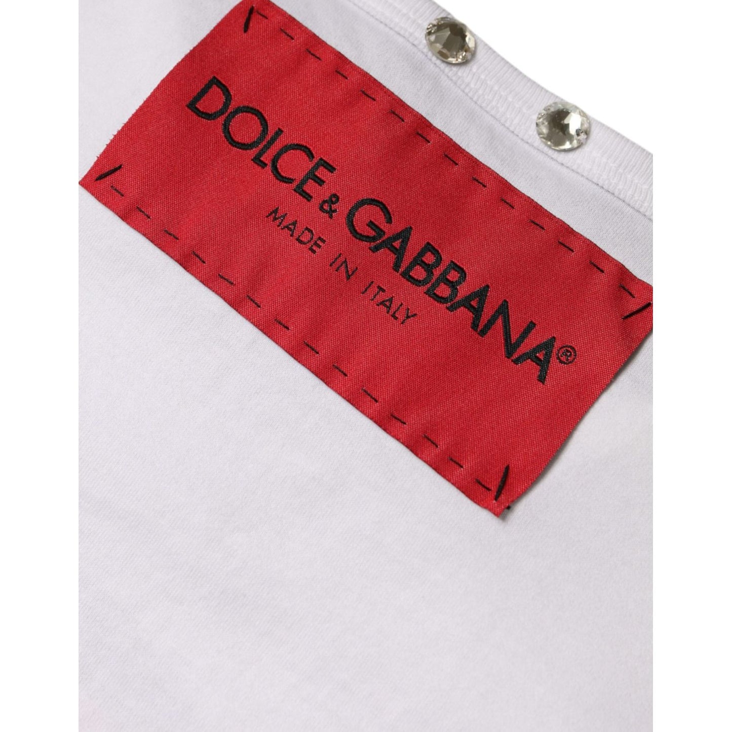 Dolce & Gabbana White I Love The Love Embellished Tank Top Dolce & Gabbana