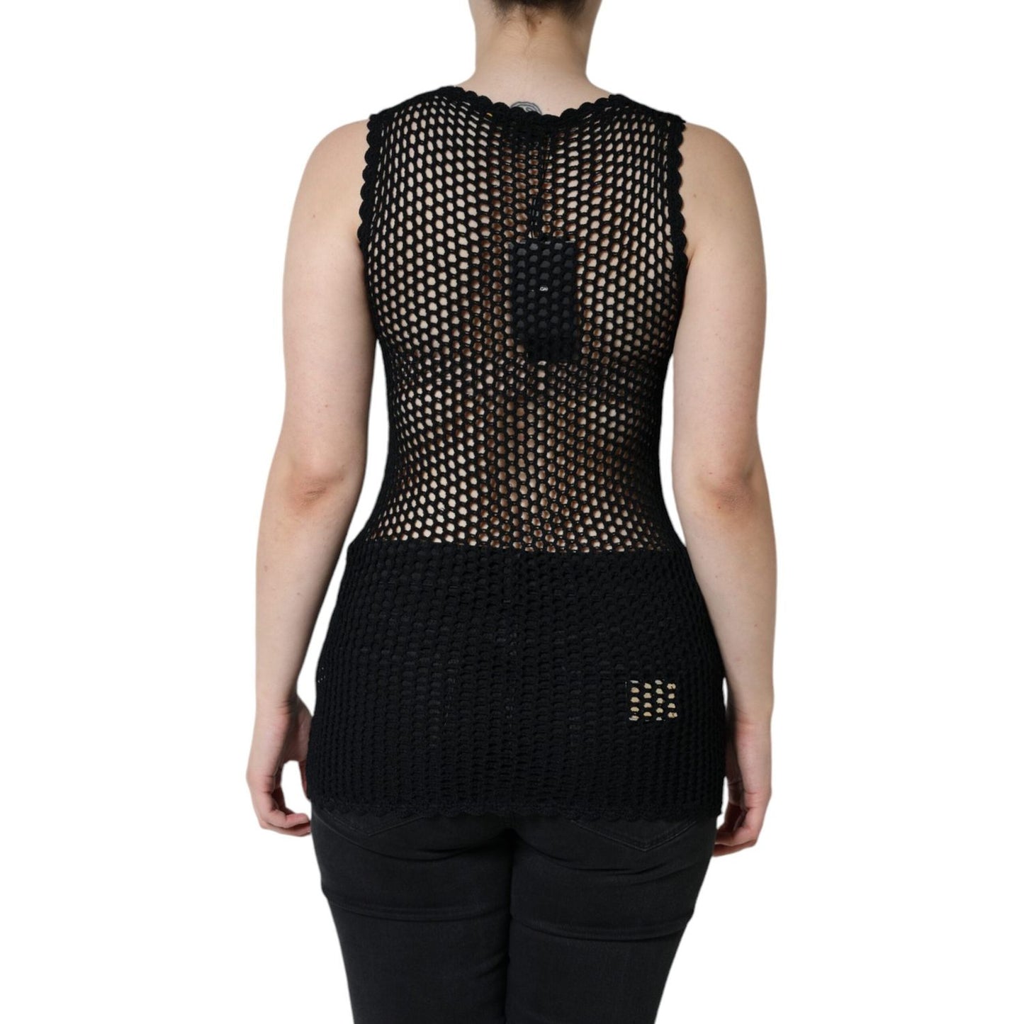 Dolce & Gabbana Black Mesh See Through Sleeveless Tank Top Dolce & Gabbana