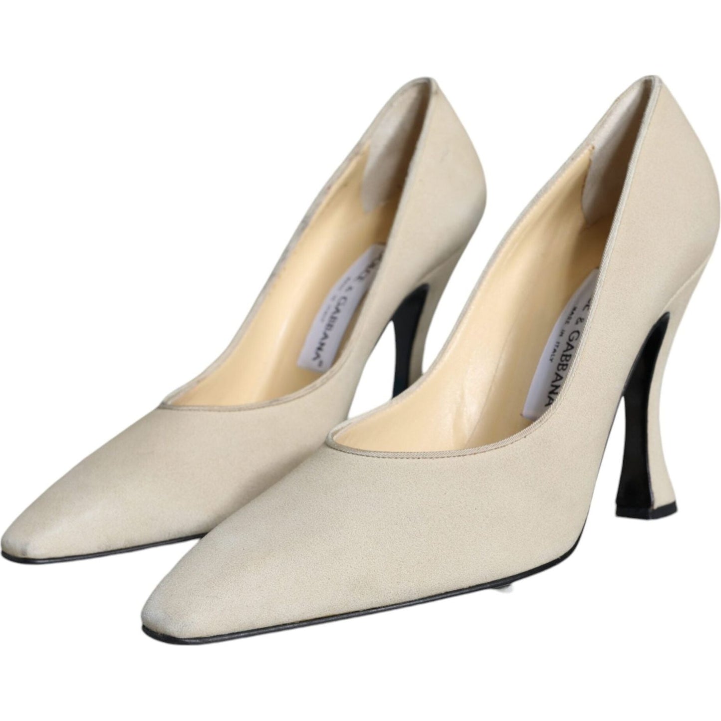 Dolce & Gabbana Beige Suede Leather High Heels Pumps Shoes Dolce & Gabbana