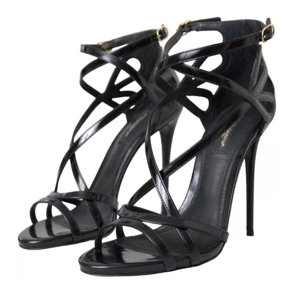 Dolce & Gabbana Black Leather Di Calfskin Sandal Dolce & Gabbana