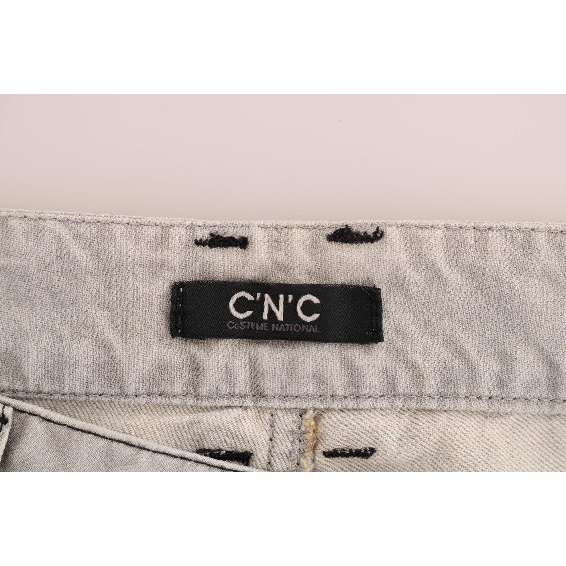 Costume National Gray Wash Cotton Slim Jeans