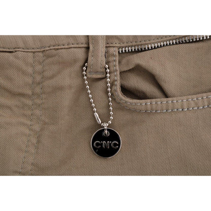 Costume National Beige Cotton Stretch Slim Fit Jeans