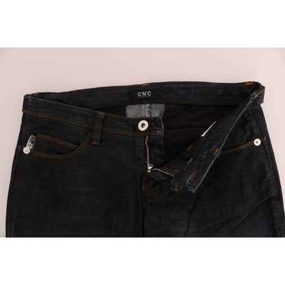 Costume National Dark Blue Cotton Slim Fit Jeans