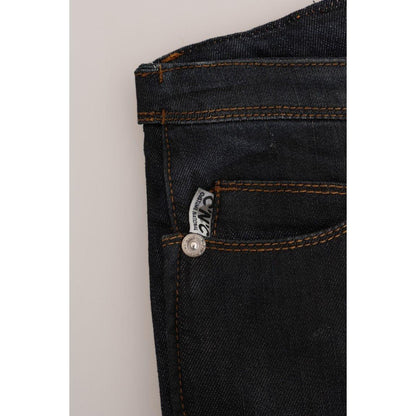 Costume National Dark Blue Cotton Slim Fit Jeans