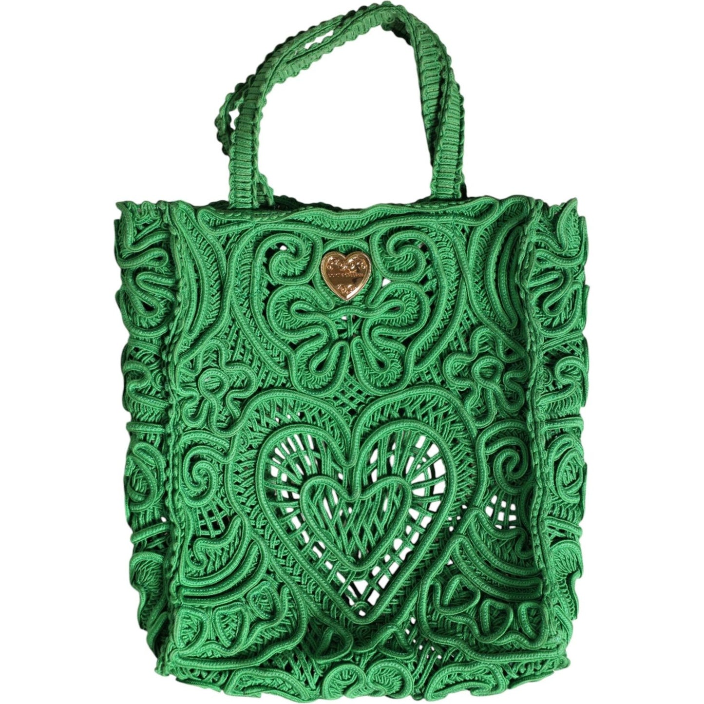 Dolce & Gabbana Green Small Cordonetto Lace Beatrice Tote Bag Dolce & Gabbana