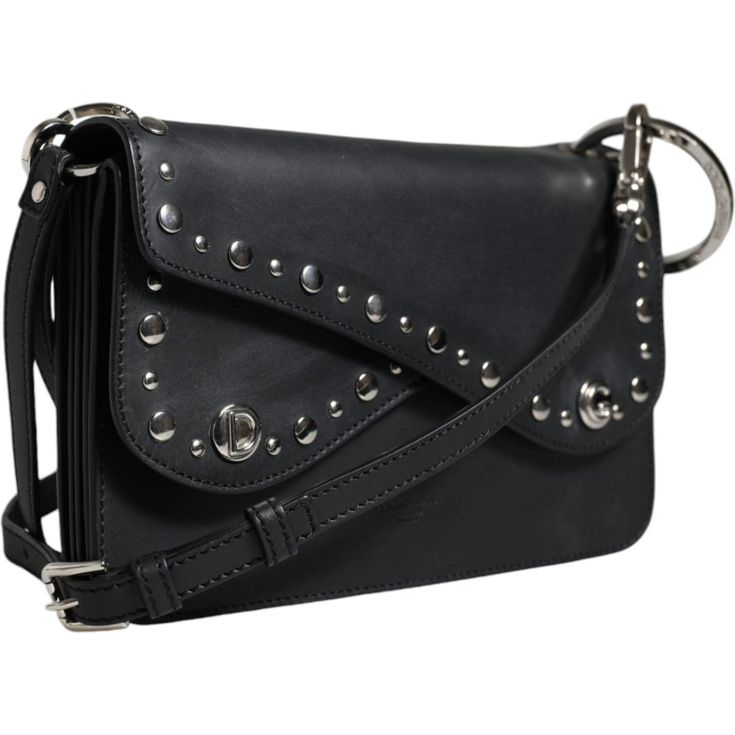 Dolce & Gabbana Black Small Leather Studded Shoulder Crossbody Bag Dolce & Gabbana