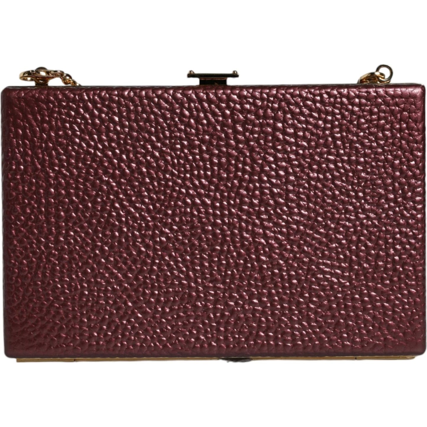 Dolce & Gabbana Maroon Leather Clutch Evening Crossbody Bag Dolce & Gabbana