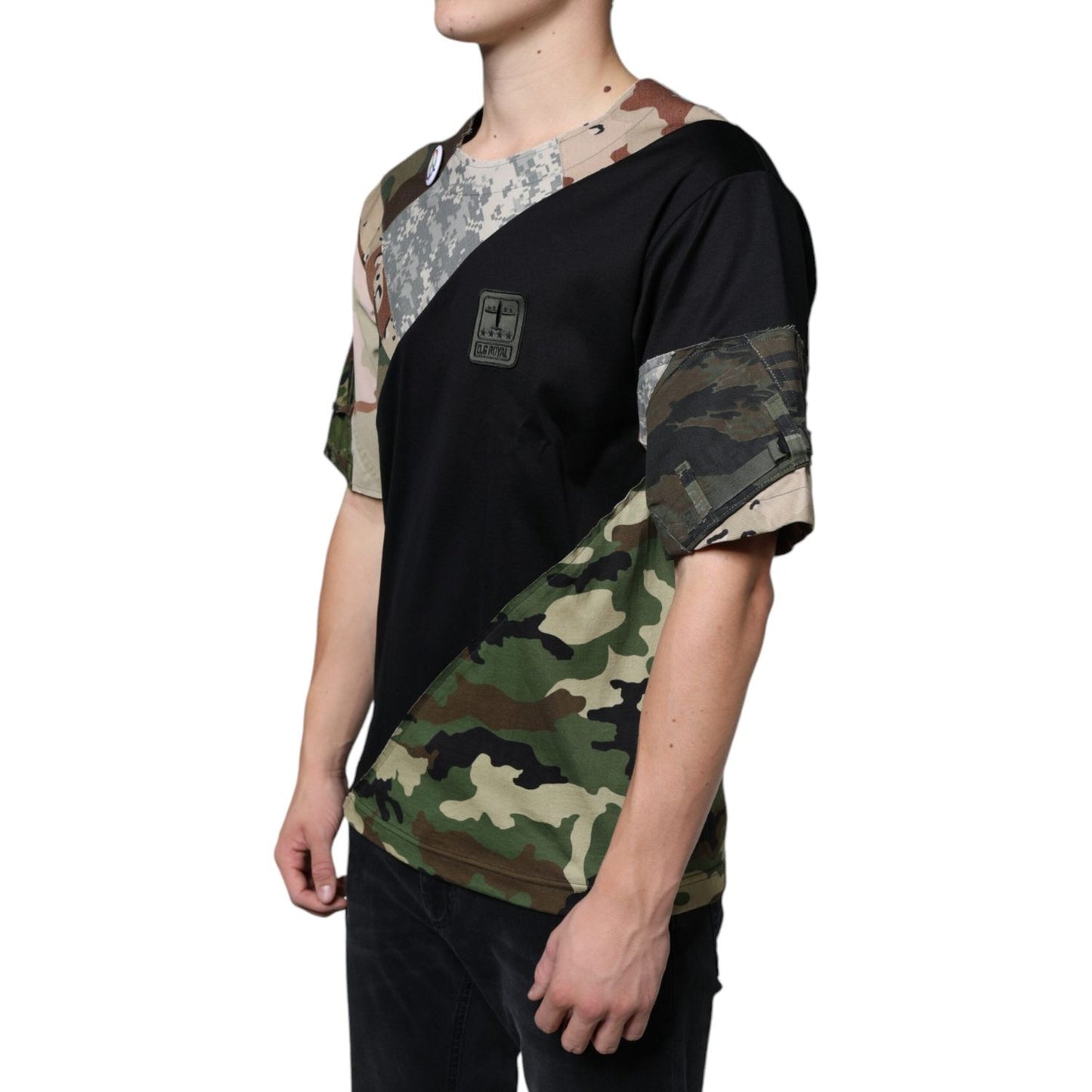 Dolce & Gabbana Multicolor Camouflage Patchwork DG Royal T-shirt Dolce & Gabbana