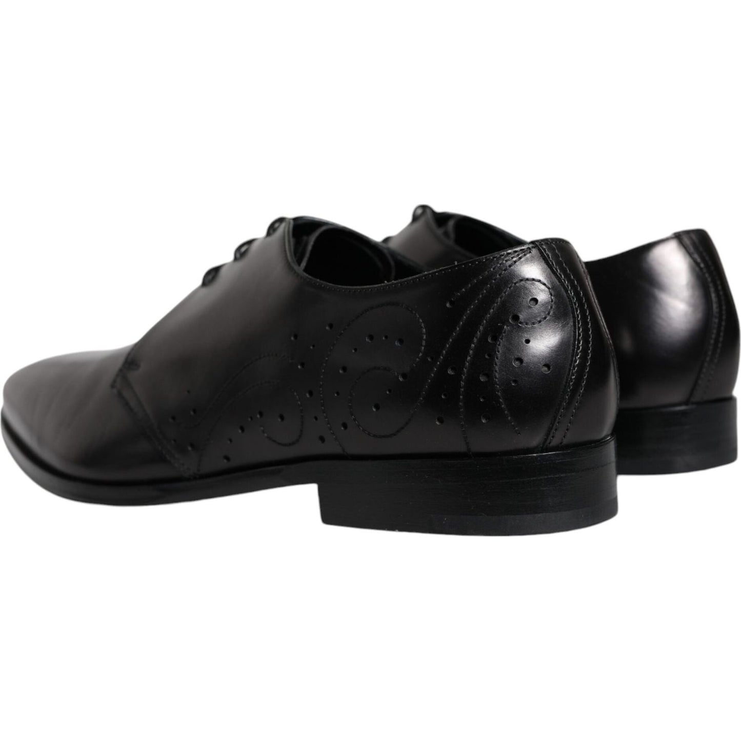 Dolce & Gabbana Black Calfskin Leather Derby Men Dress Shoes Dolce & Gabbana