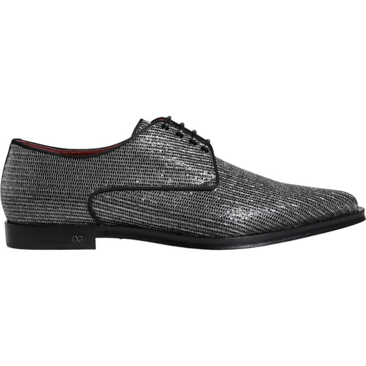 Dolce & Gabbana Silver Polyurethane Derby Formal Dress Shoes Dolce & Gabbana