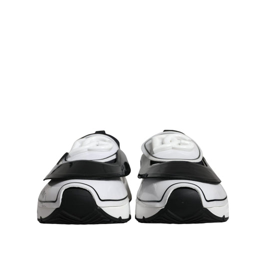 Dolce & Gabbana White Black Logo Plaque Daymaster Sneakers Shoes