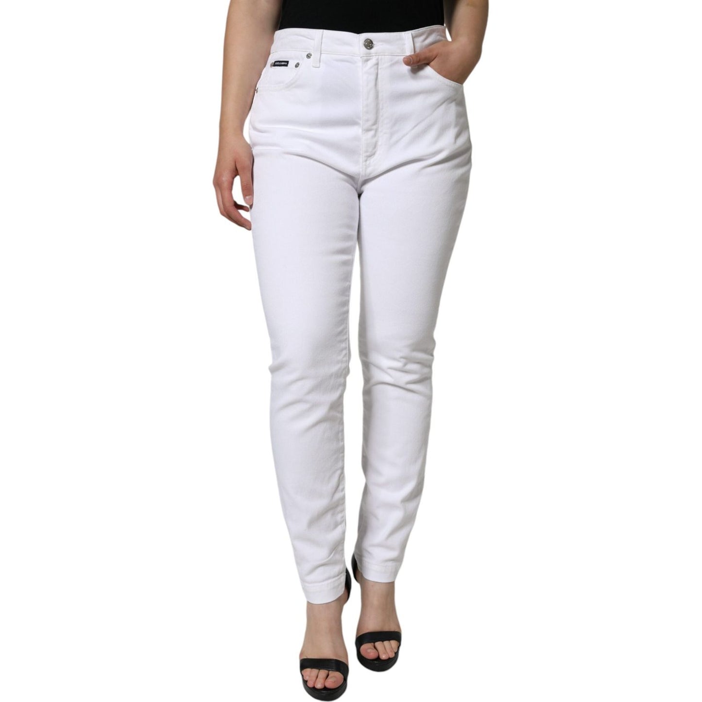 Dolce & Gabbana White Cotton Stretch AUDREY Skinny Jeans Dolce & Gabbana