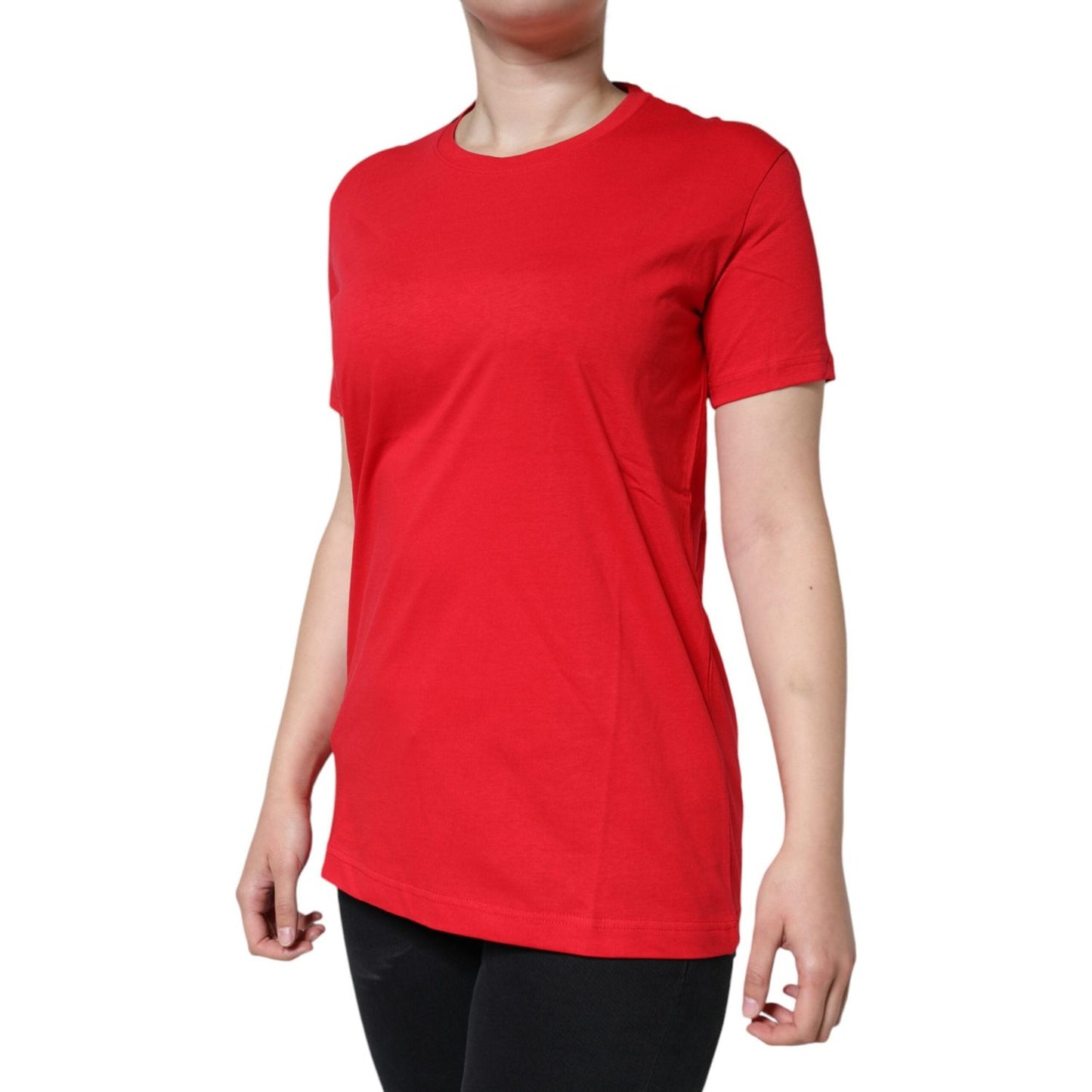 Dolce & Gabbana Red Cotton Crew Neck Short Sleeve Tee T-shirt Dolce & Gabbana