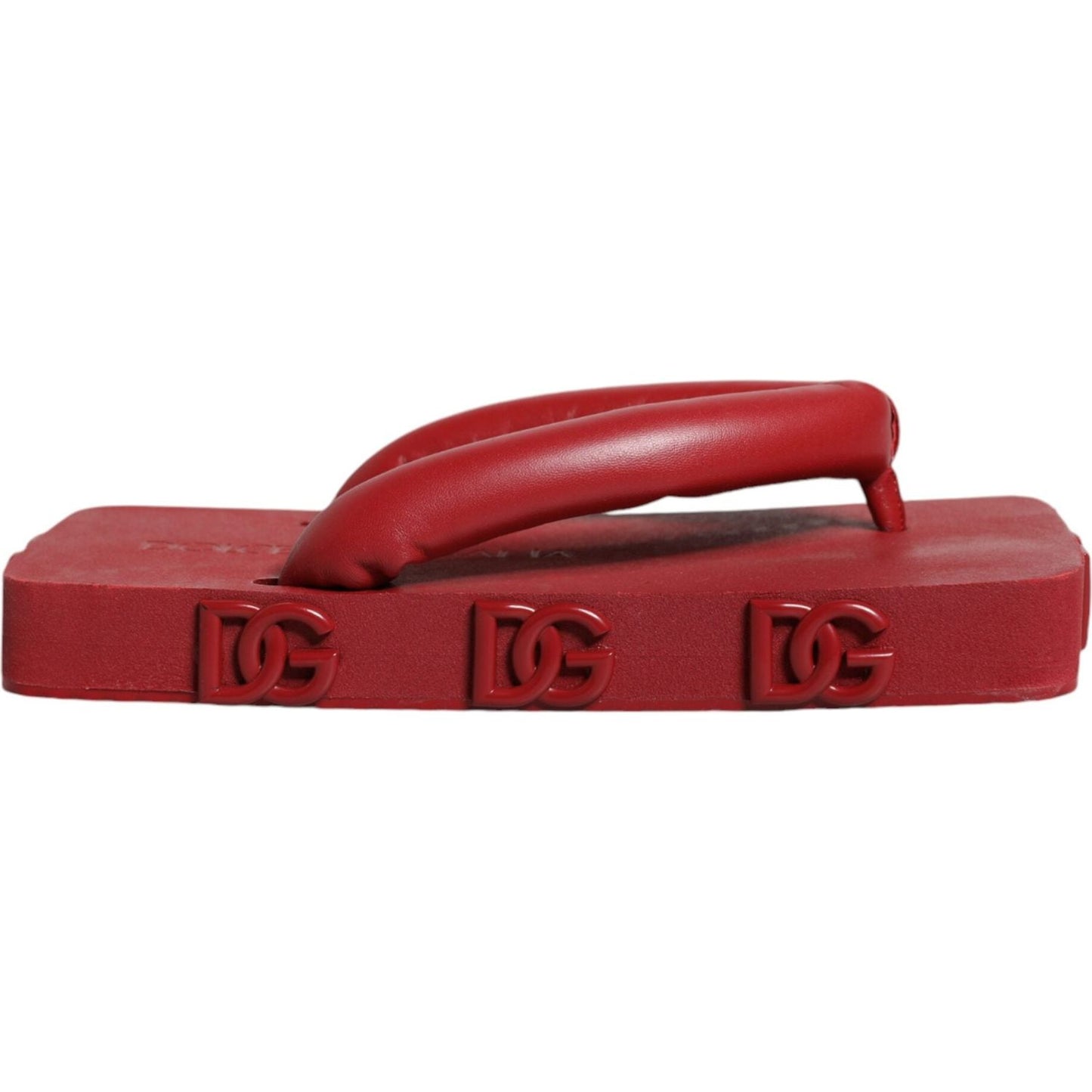 Dolce & Gabbana Red Rubber Slides Sandals Flip Flops Shoes Dolce & Gabbana