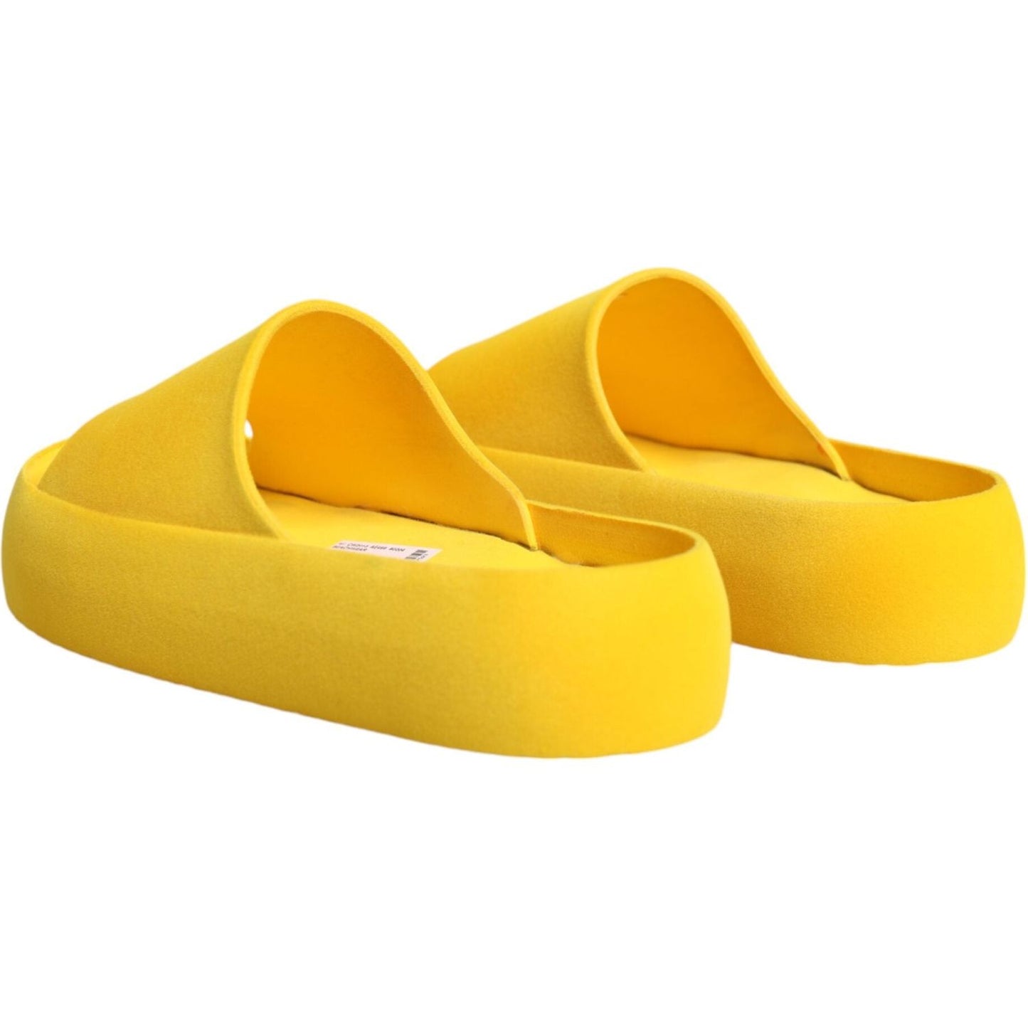 Dolce & Gabbana Yellow Rubber Slides Sandals Beachwear Shoes Dolce & Gabbana