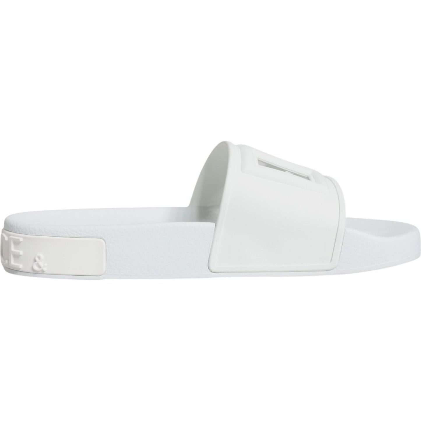 Dolce & Gabbana White Rubber Slides Sandals Beachwear Shoes Dolce & Gabbana