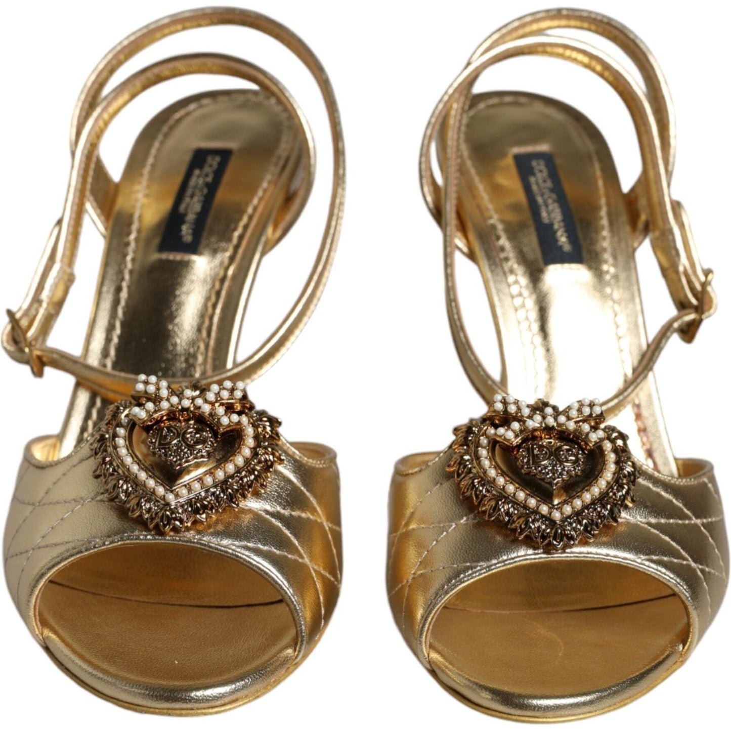 Dolce & Gabbana Gold Devotion Embellished Keira Sandals Shoes Dolce & Gabbana