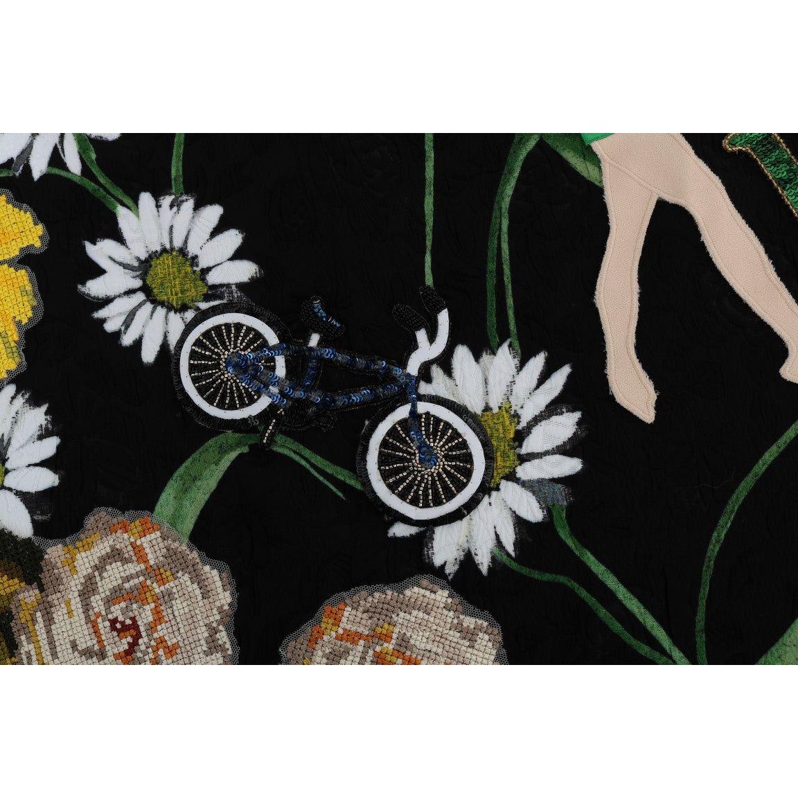 تنورة دولتشي آند غابانا المزينة بقصّة A-Line حتى منتصف الساق