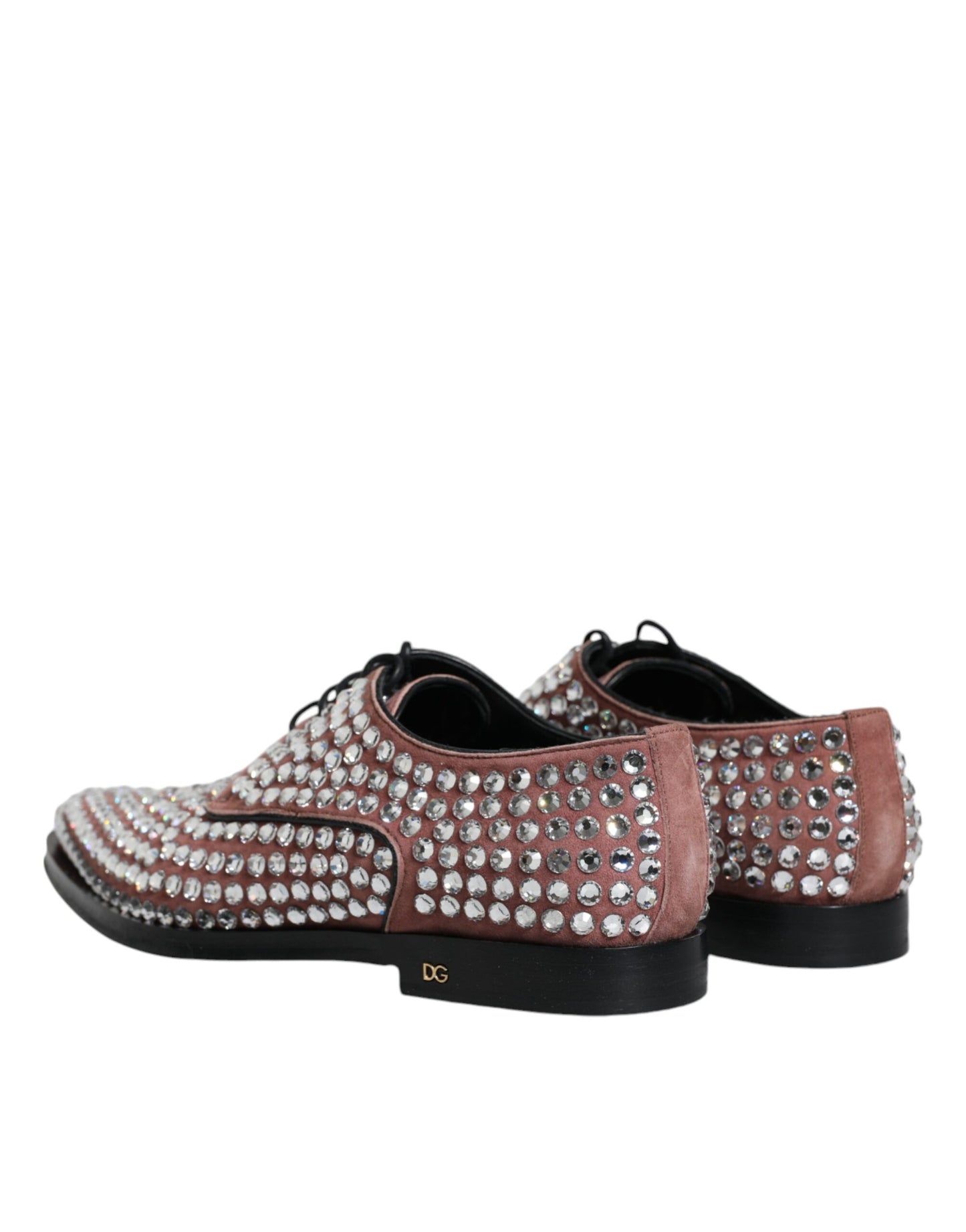 Dolce & Gabbana Brown Strass Embellished Derby Dress Shoes Dolce & Gabbana