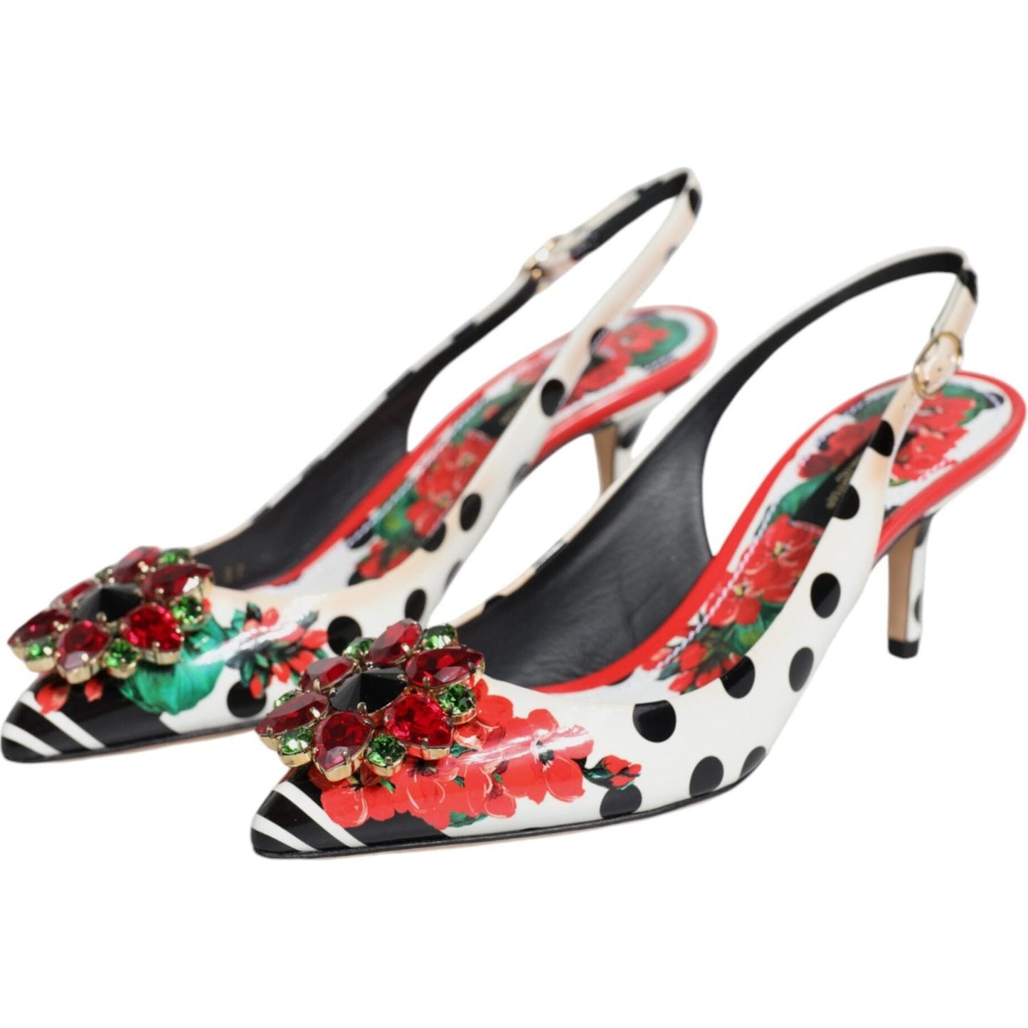 Dolce & Gabbana Multicolor Crystal Heels Slingback Shoes Dolce & Gabbana