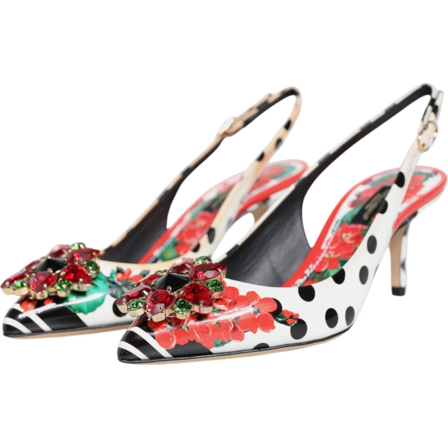 Dolce & Gabbana Multicolor Crystal Heels Slingback Shoes Dolce & Gabbana