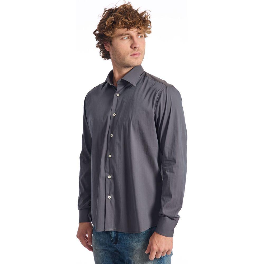 Baldinini Trend Gray Cotton Shirt Baldinini Trend