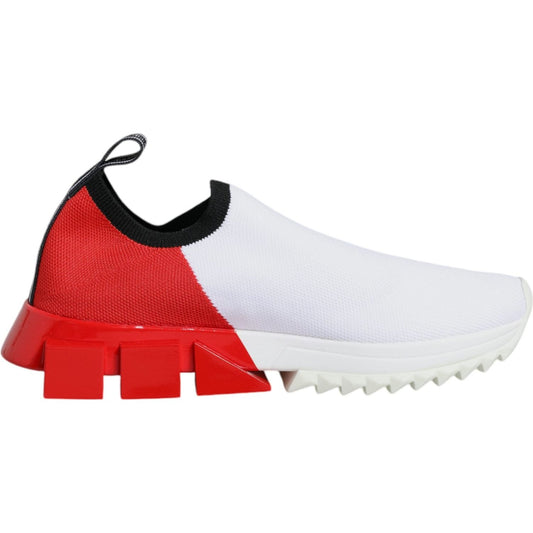 Dolce & Gabbana White Red Low Top Sorrento Men Sneakers Shoes Dolce & Gabbana