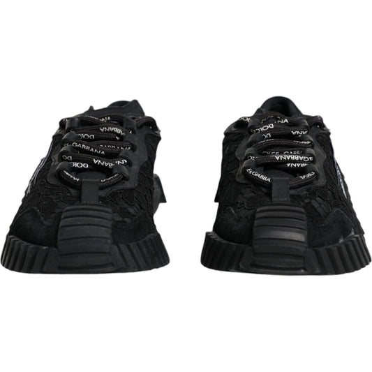 Dolce & Gabbana Black Lace Up Low Top NS1 Sneakers Shoes Dolce & Gabbana