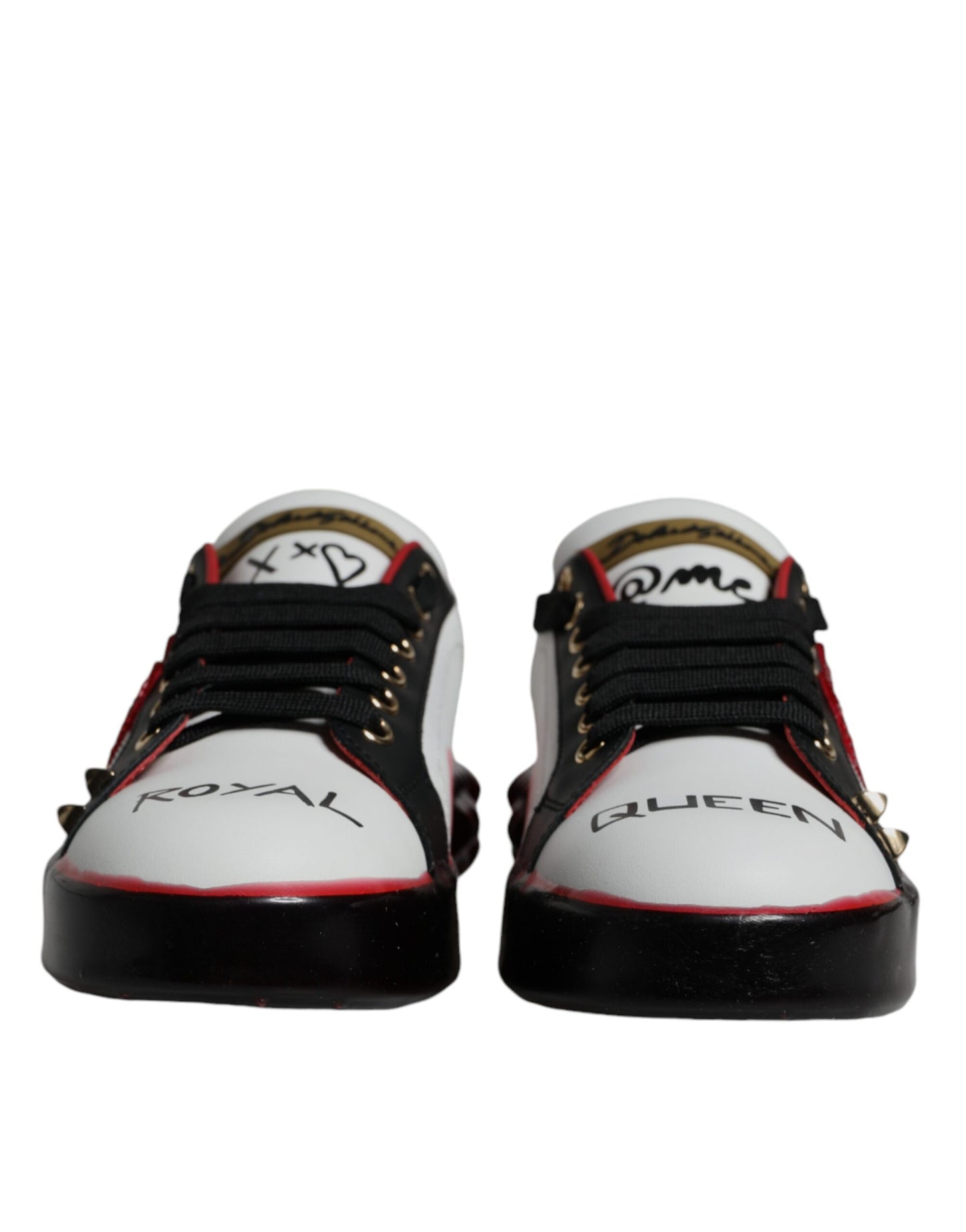 Dolce & Gabbana White Red Crystals Portofino Sneakers Shoes Dolce & Gabbana