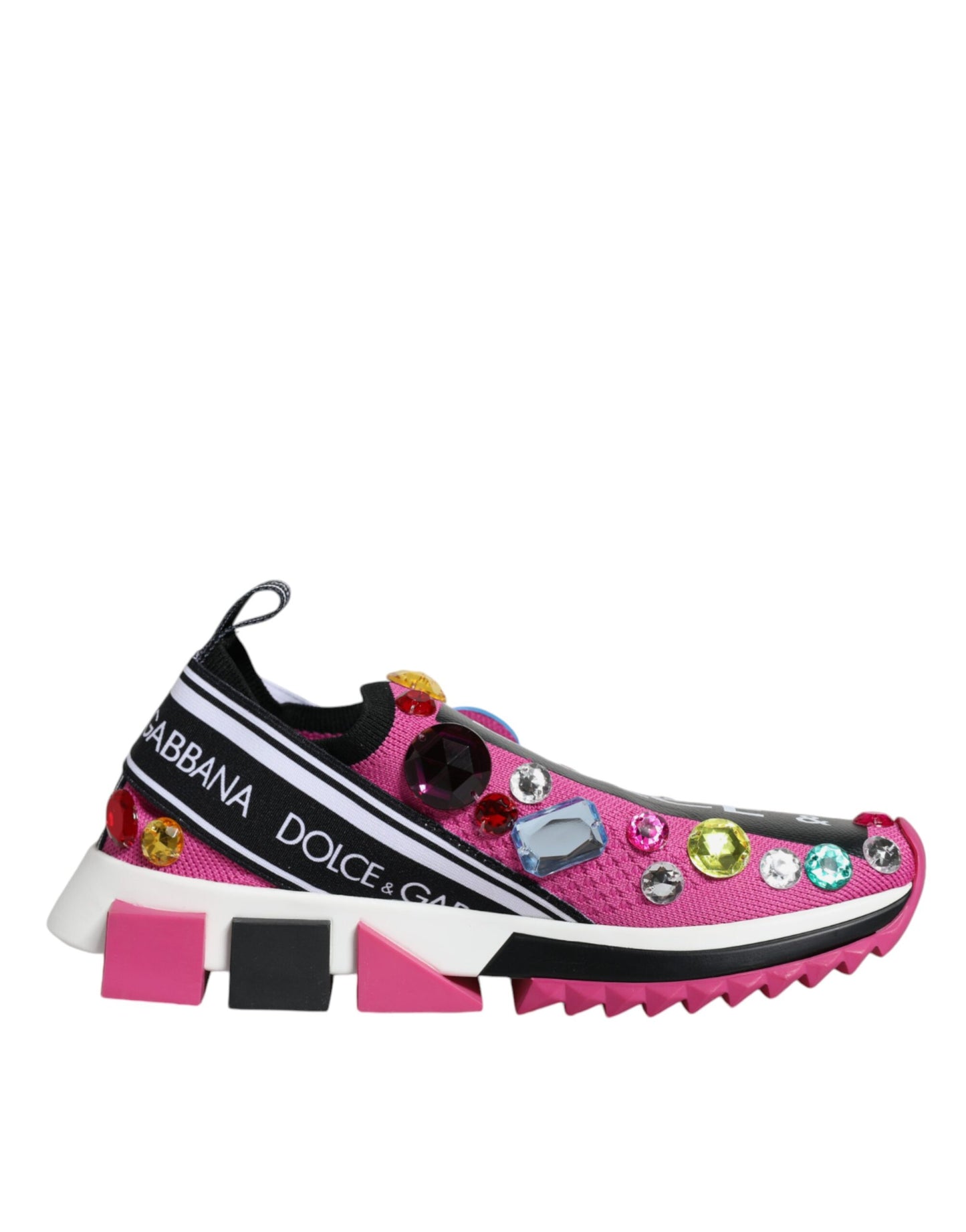 Dolce & Gabbana Pink Sorrento Crystals Low Top Sneakers Shoes Dolce & Gabbana