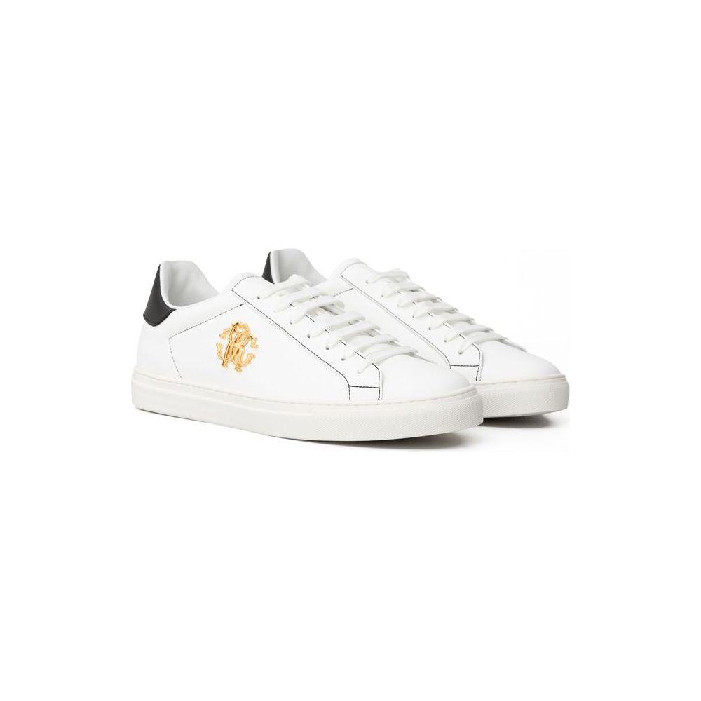 Roberto Cavalli White Leather Sneaker Roberto Cavalli