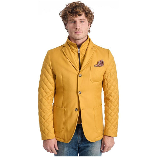 Roberto Pepe Luxury Yellow Wool Men's Jacket Roberto Pepe Luxury