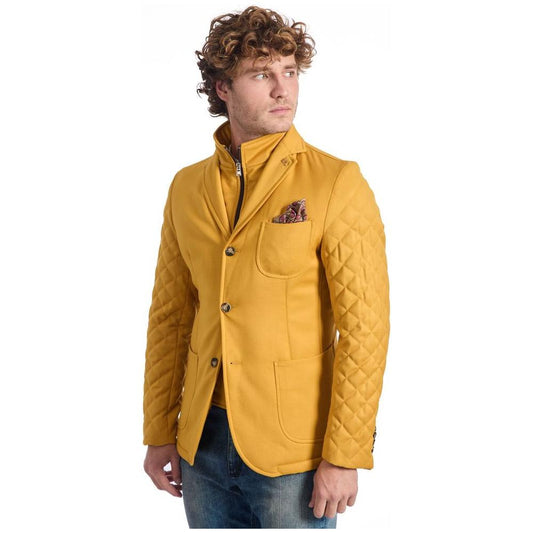 Roberto Pepe Luxury Yellow Wool Men's Jacket Roberto Pepe Luxury