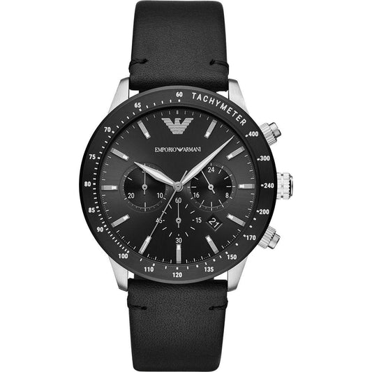 Armani Black Leather Watch Armani