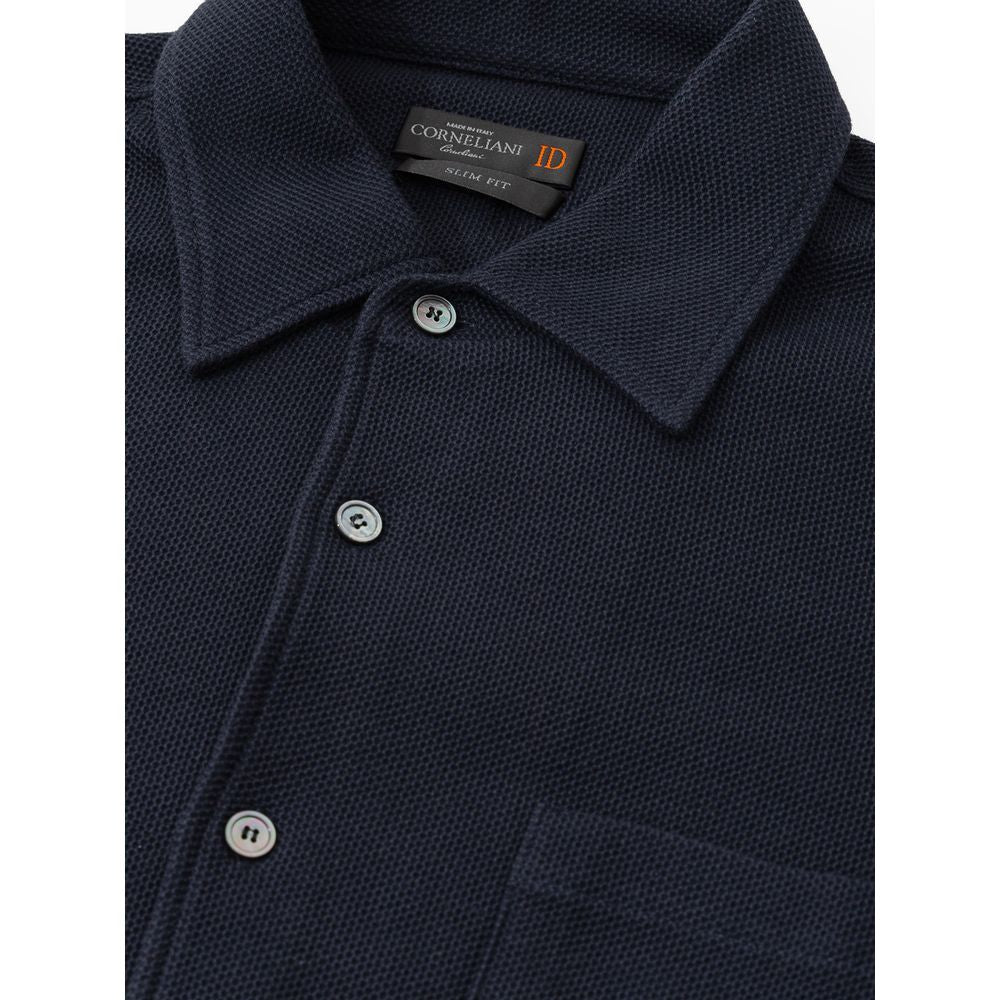 Corneliani Blue Cotton Shirt Corneliani