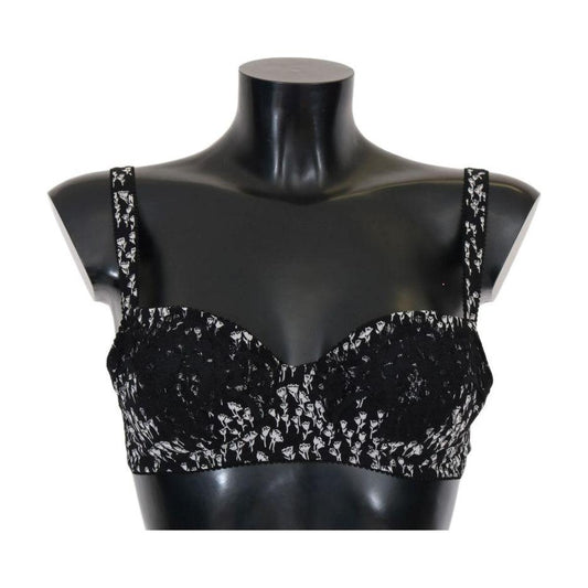 Dolce & Gabbana Black Silk White Lace Stretch Underwear Bra 1728,6% Elastane,67345645728,84% Silk,Black,Bras - Underwear - Clothing,Clothing,Dolce & Gabbana,IT2 | S,Material: 10% Cotton,New with tags,Underwear - Clothing,Underwear - Women - Clothing,Women