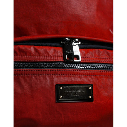 Dolce & Gabbana Red Patent Leather Logo Plaque Backpack Bag Dolce & Gabbana