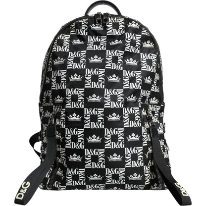 Dolce & Gabbana Black White DG Crown Logo Nylon Backpack Bag Dolce & Gabbana