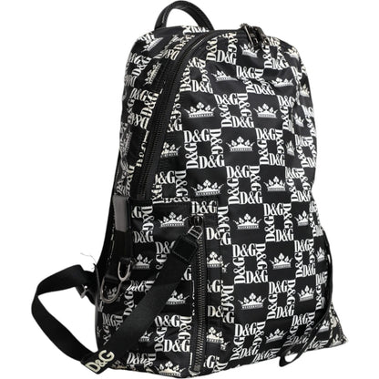 Dolce & Gabbana Black White DG Crown Logo Nylon Backpack Bag Dolce & Gabbana