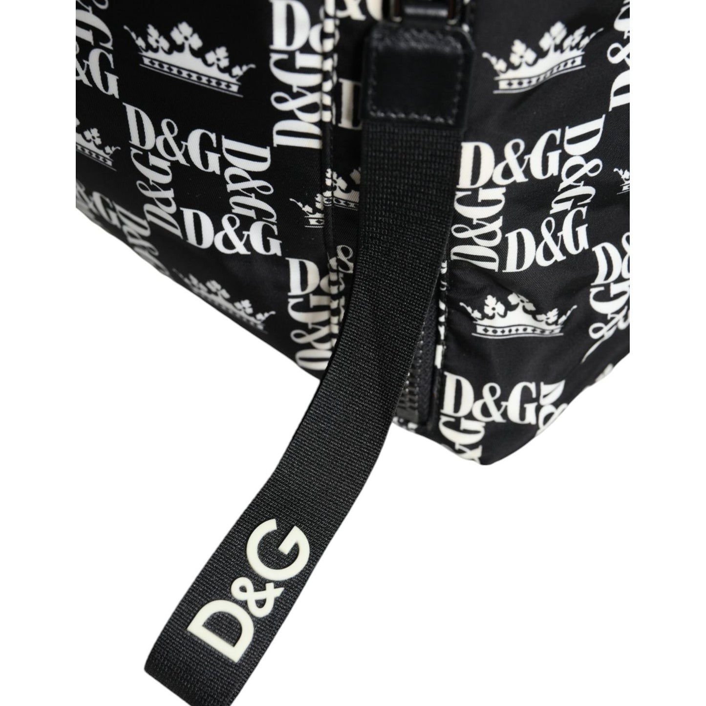 Dolce & Gabbana Black White DG Crown Logo Nylon Backpack Bag Dolce & Gabbana