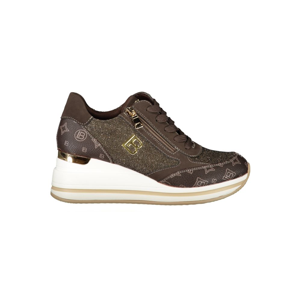 Laura Biagiotti Brown Polyester Sneaker Laura Biagiotti