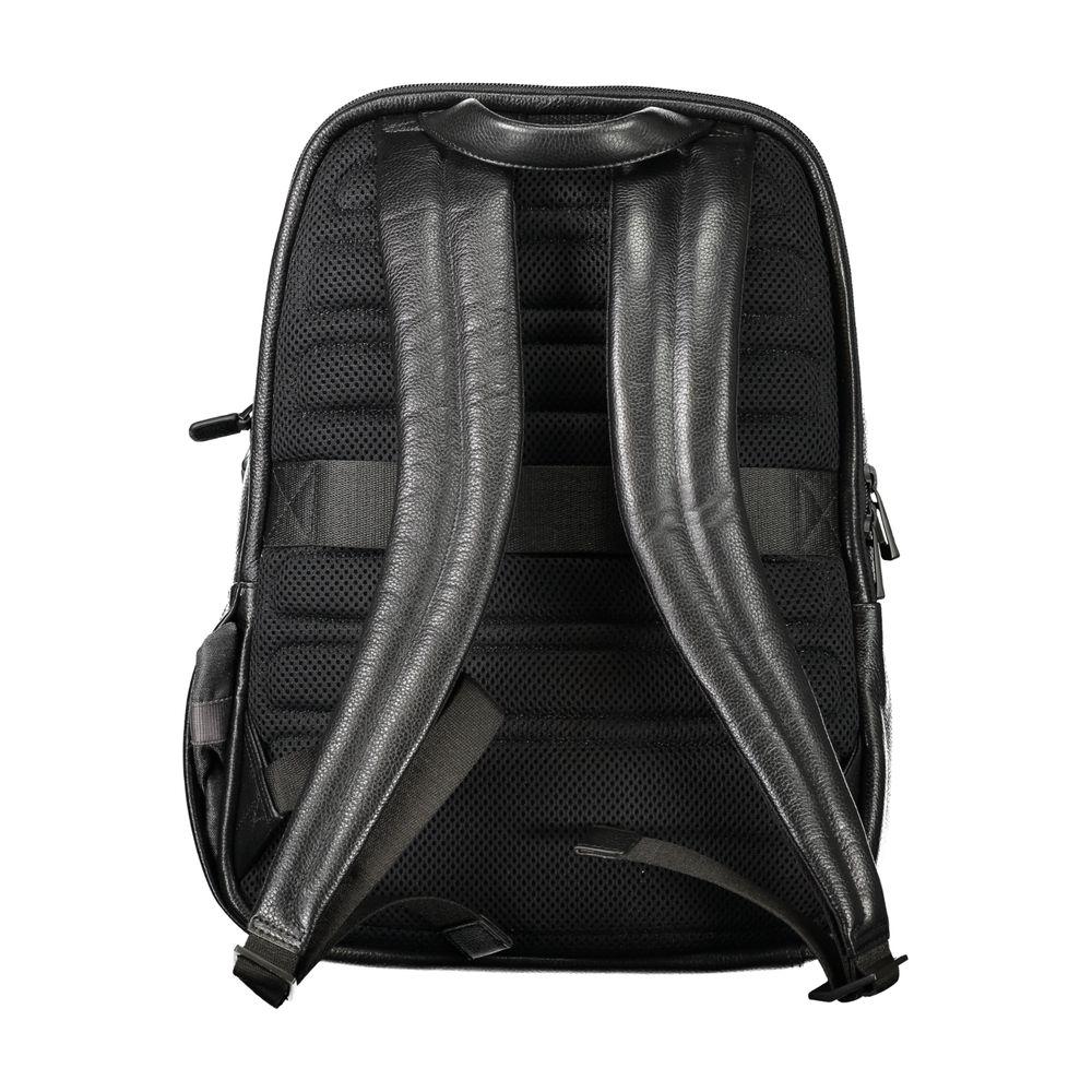 Piquadro Black Leather Backpack Piquadro